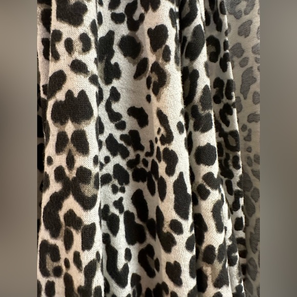 French Laundry Cardigan Open Front Waterfall Cascade Style Animal Print X-Large - Picture 8 of 13